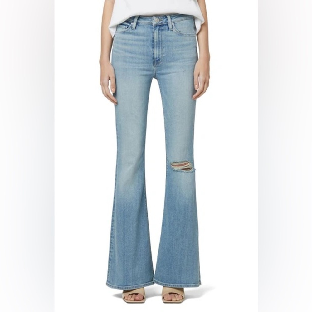 Hudson Holly High Waisted Ripped Flare Jeans